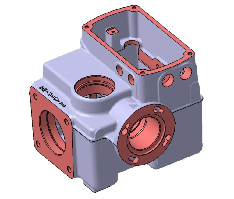 3D-Modell eines Gussteils von gussCAD in der Ansicht
